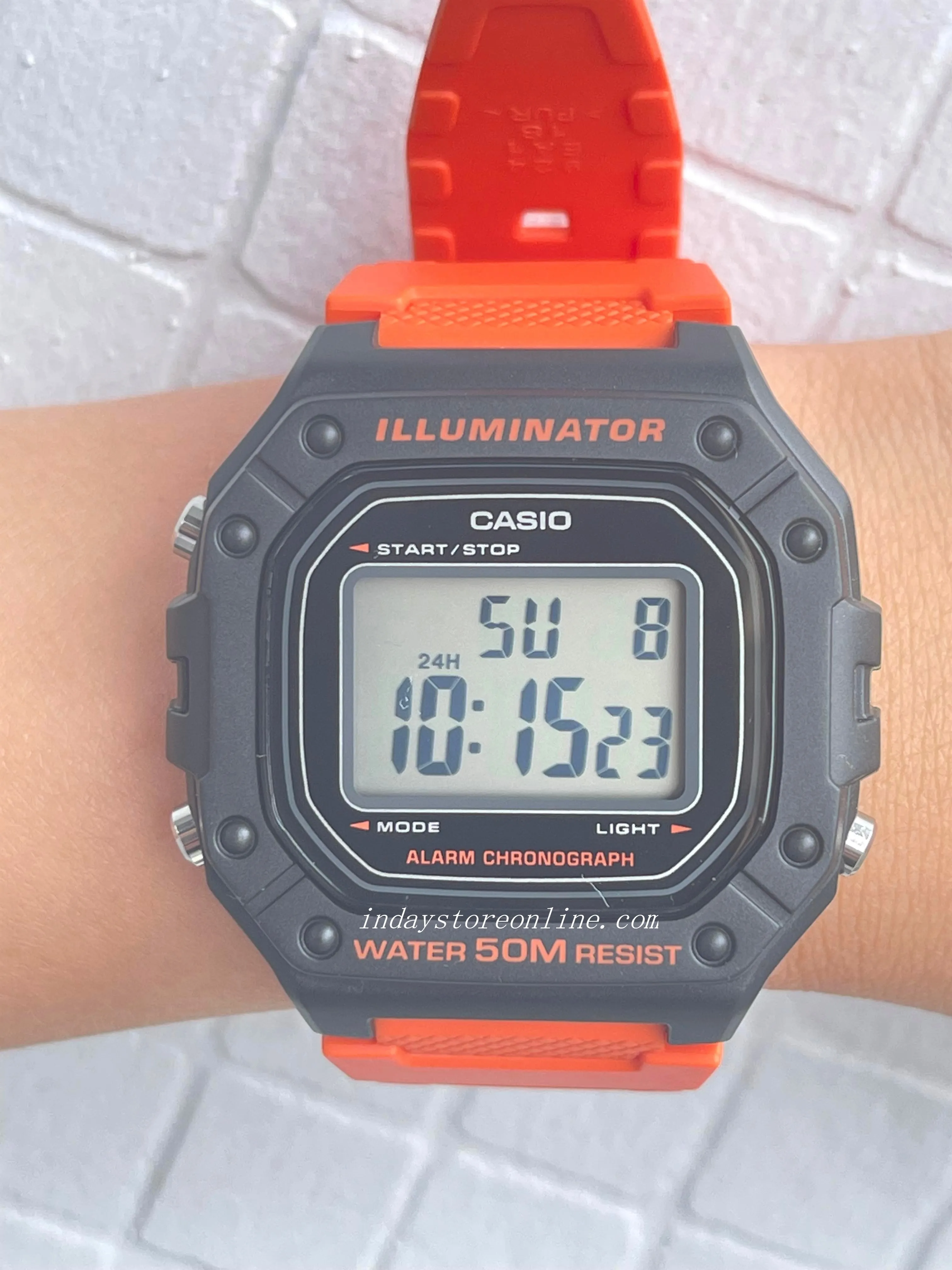 Casio Digital Men's Watch W-218H-4B2 Digital Resin Band Resin Glass Battery life: 7 years