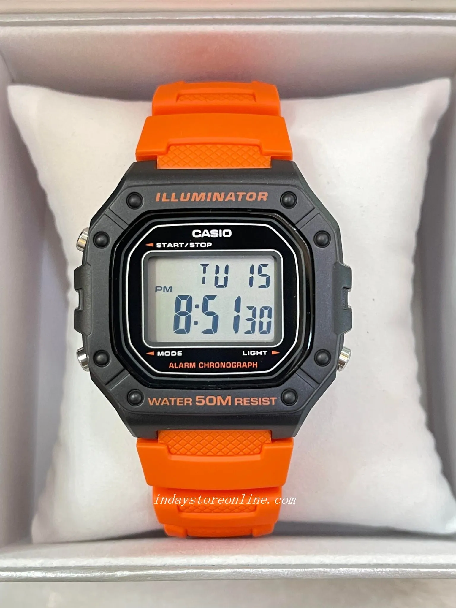 Casio Digital Men's Watch W-218H-4B2 Digital Resin Band Resin Glass Battery life: 7 years