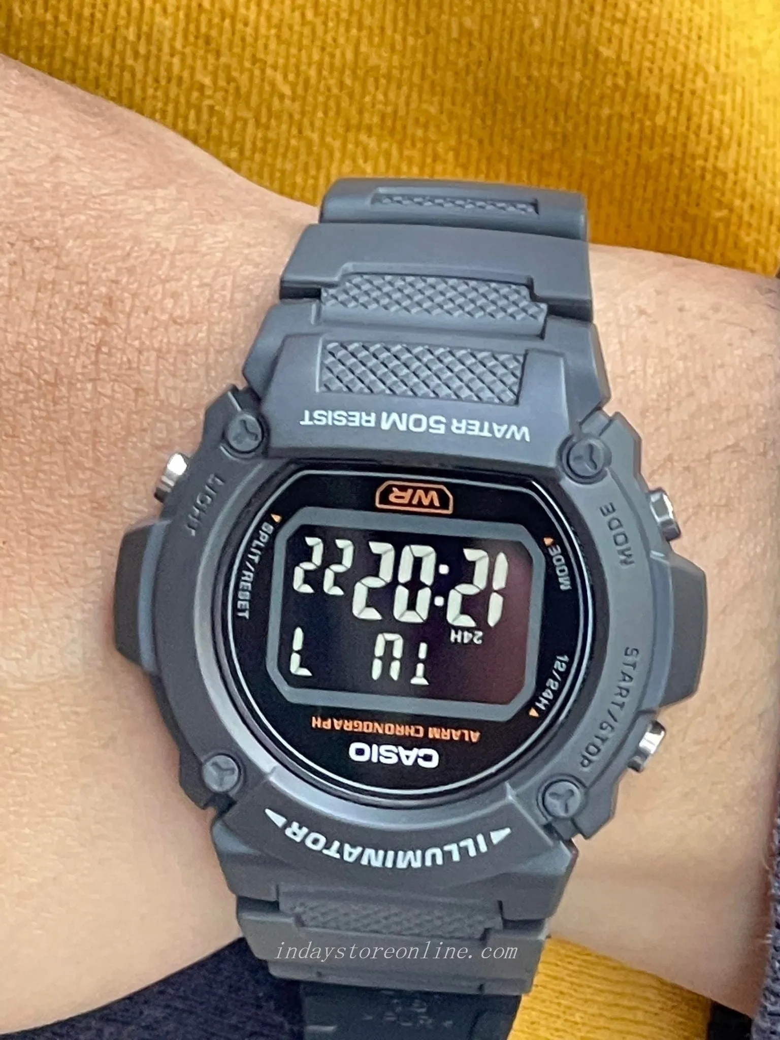 Casio Digital Men's Watch W-219H-8B Digital Resin Band Resin Glass Battery Life: 7 Years