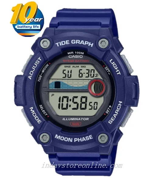 Casio Digital Men's Watch WS-1300H-2A Digital Sporty Design Resin Band Resin Glass Battery Life: 10 years