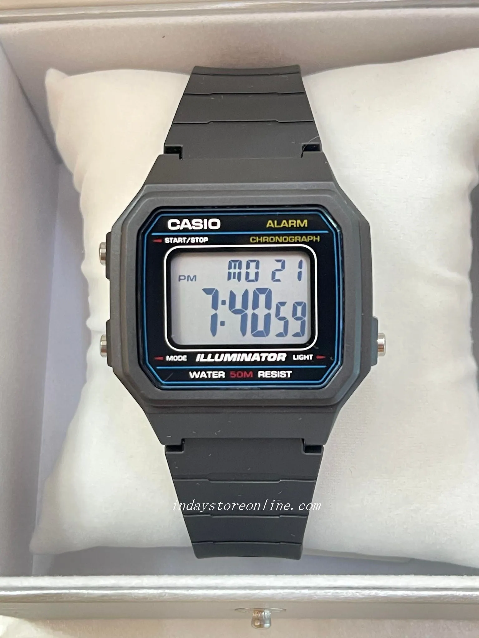 Casio Digital Unisex Watch W-217H-1AV Digital Resin Band Resin Glass
