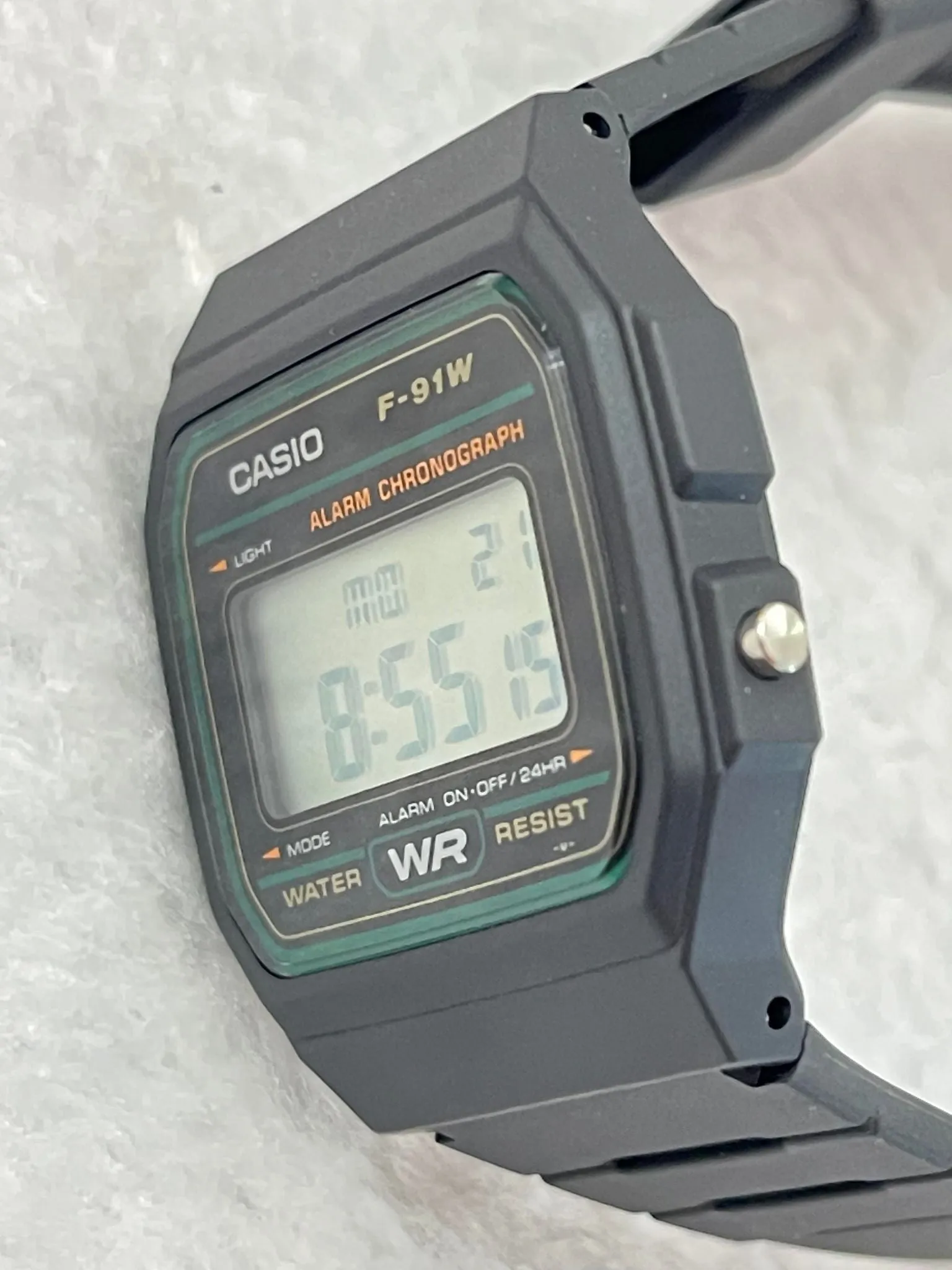 Casio Digital Women's Watch F-91W-3D Digital Resin Band Resin Glass