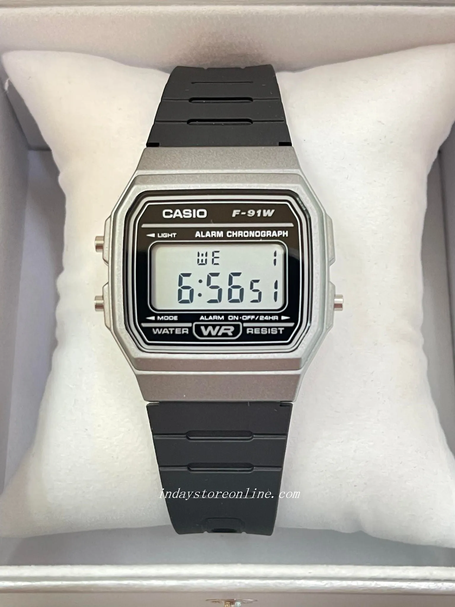 Casio Digital Women's Watch F-91WM-1B Black Color Resin Strap Battery Life 7-Years