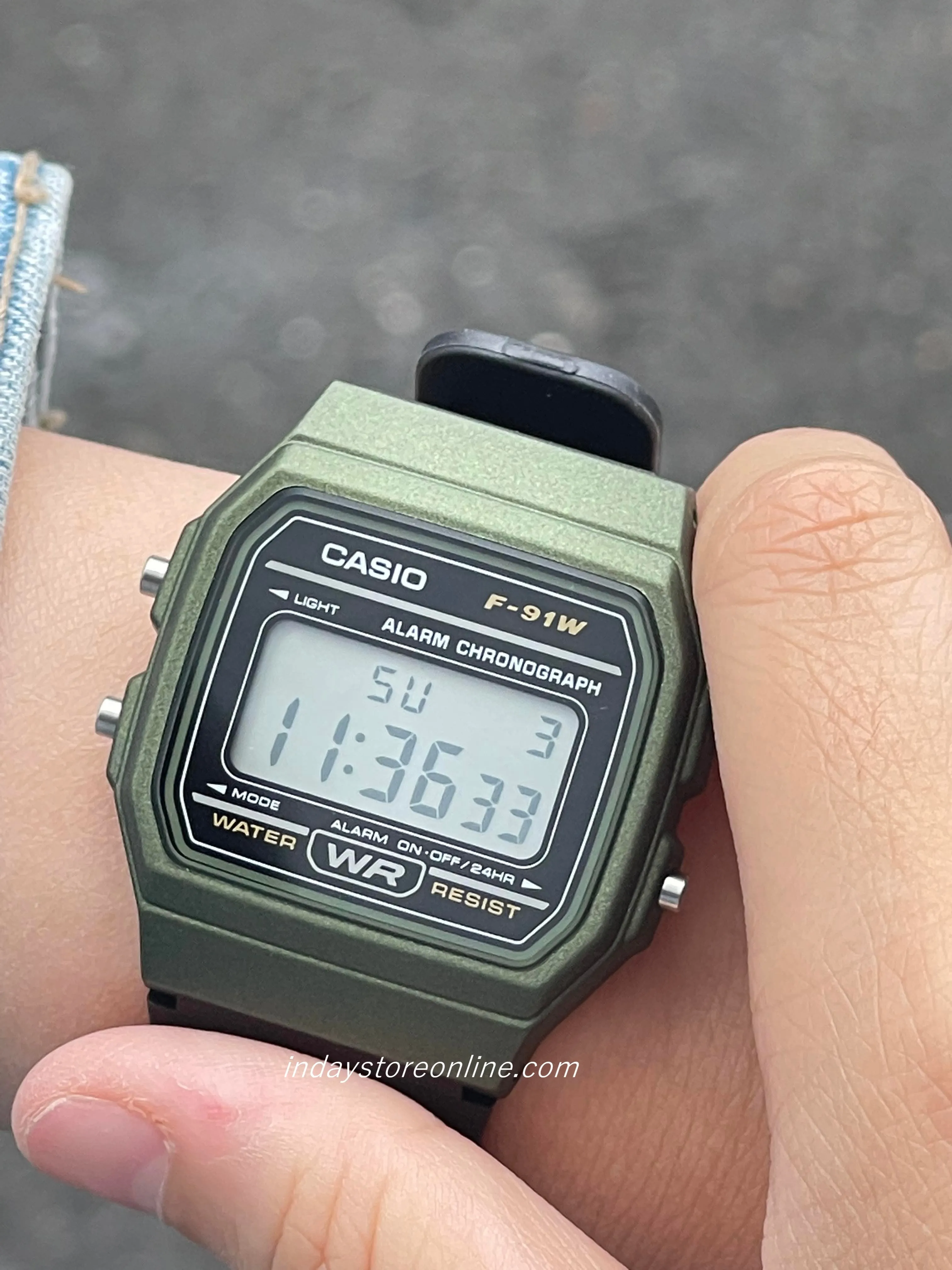 Casio Digital Women's Watch F-91WM-3A Digital Resin Transparent Band Resin Glass Battery Life: 7 Years