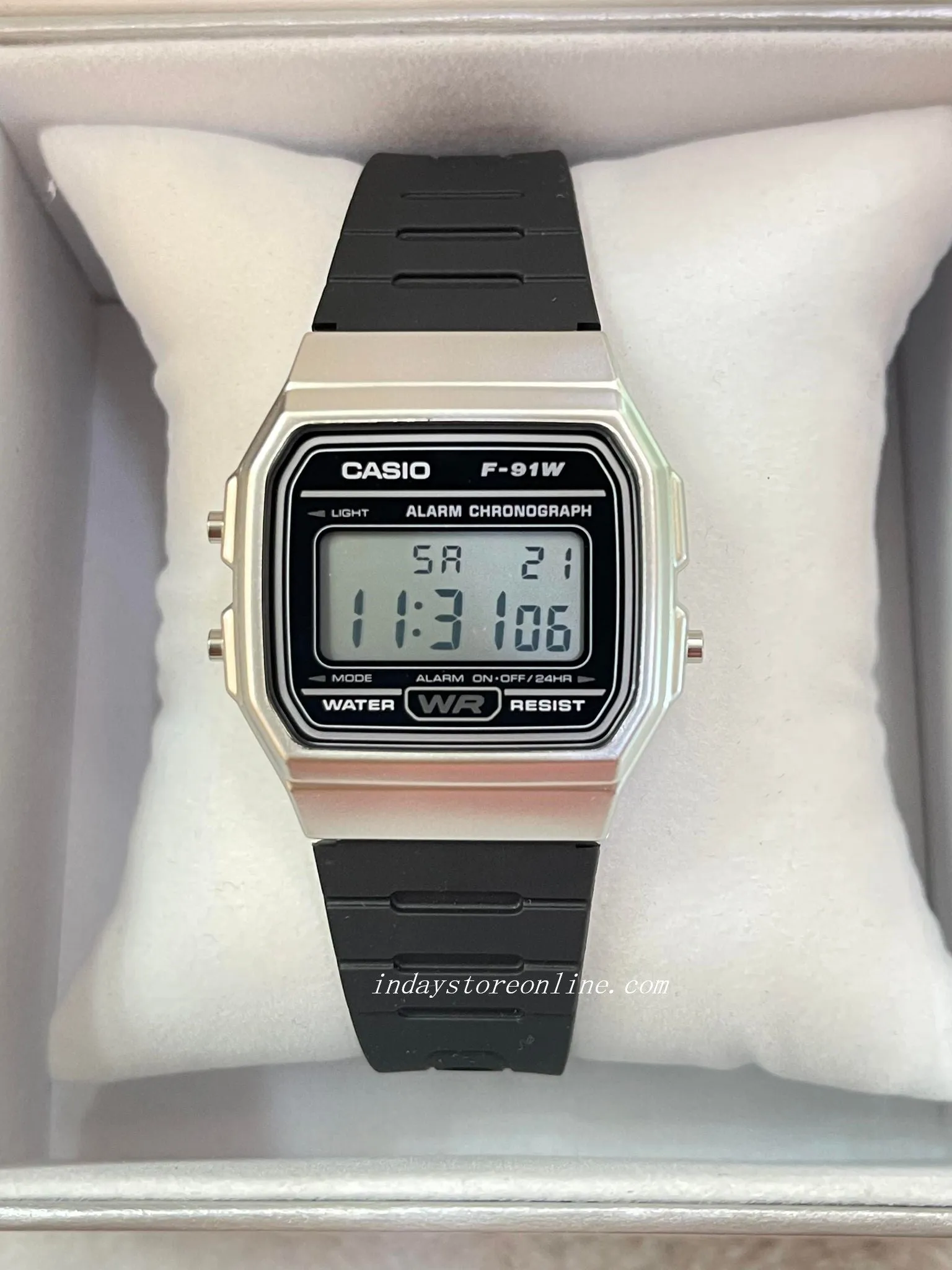 Casio Digital Women's Watch F-91WM-7A Digital Casual Design Resin Band Resin Glass Battery Life 7-Years
