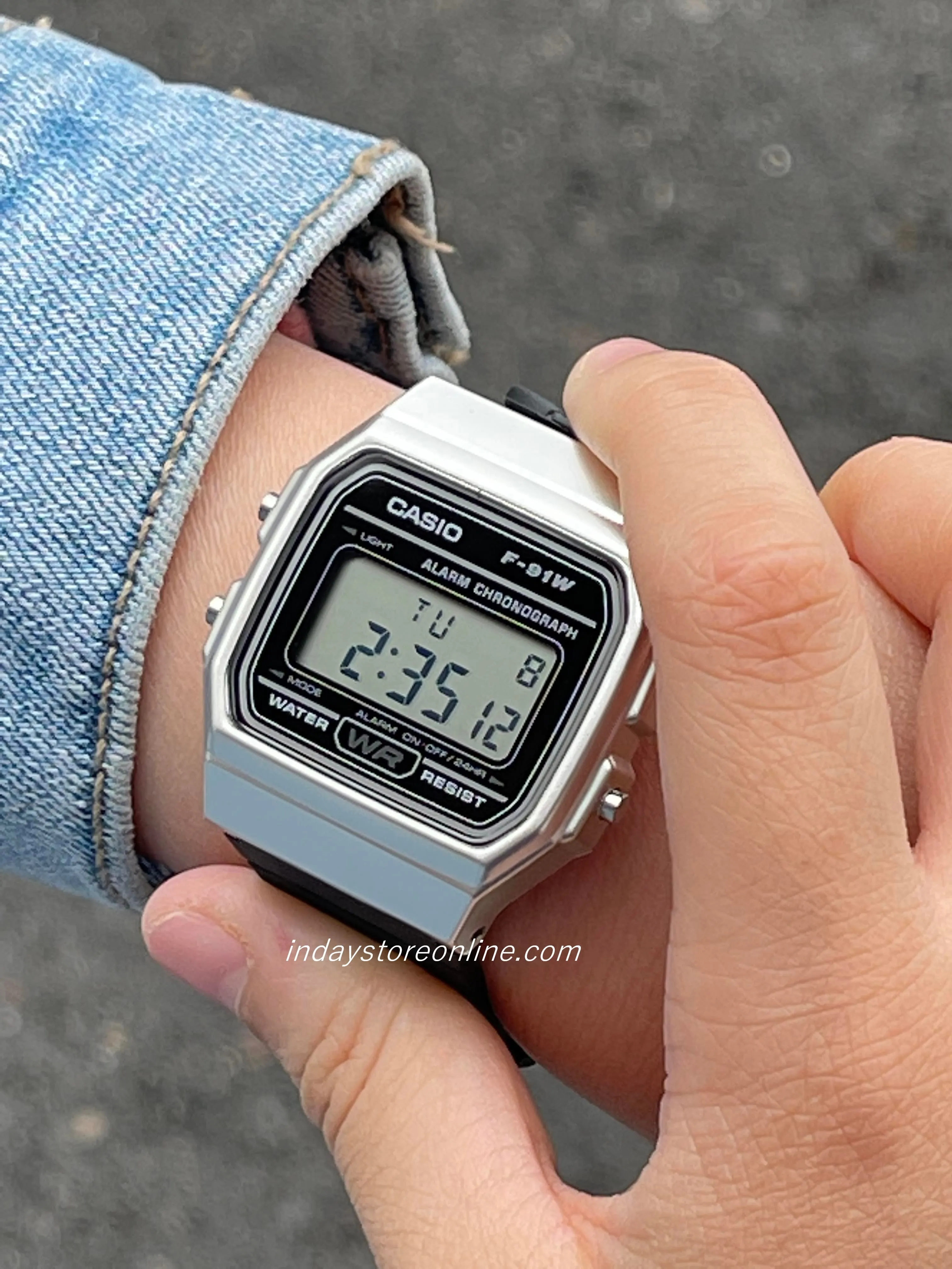 Casio Digital Women's Watch F-91WM-7A Digital Casual Design Resin Band Resin Glass Battery Life 7-Years