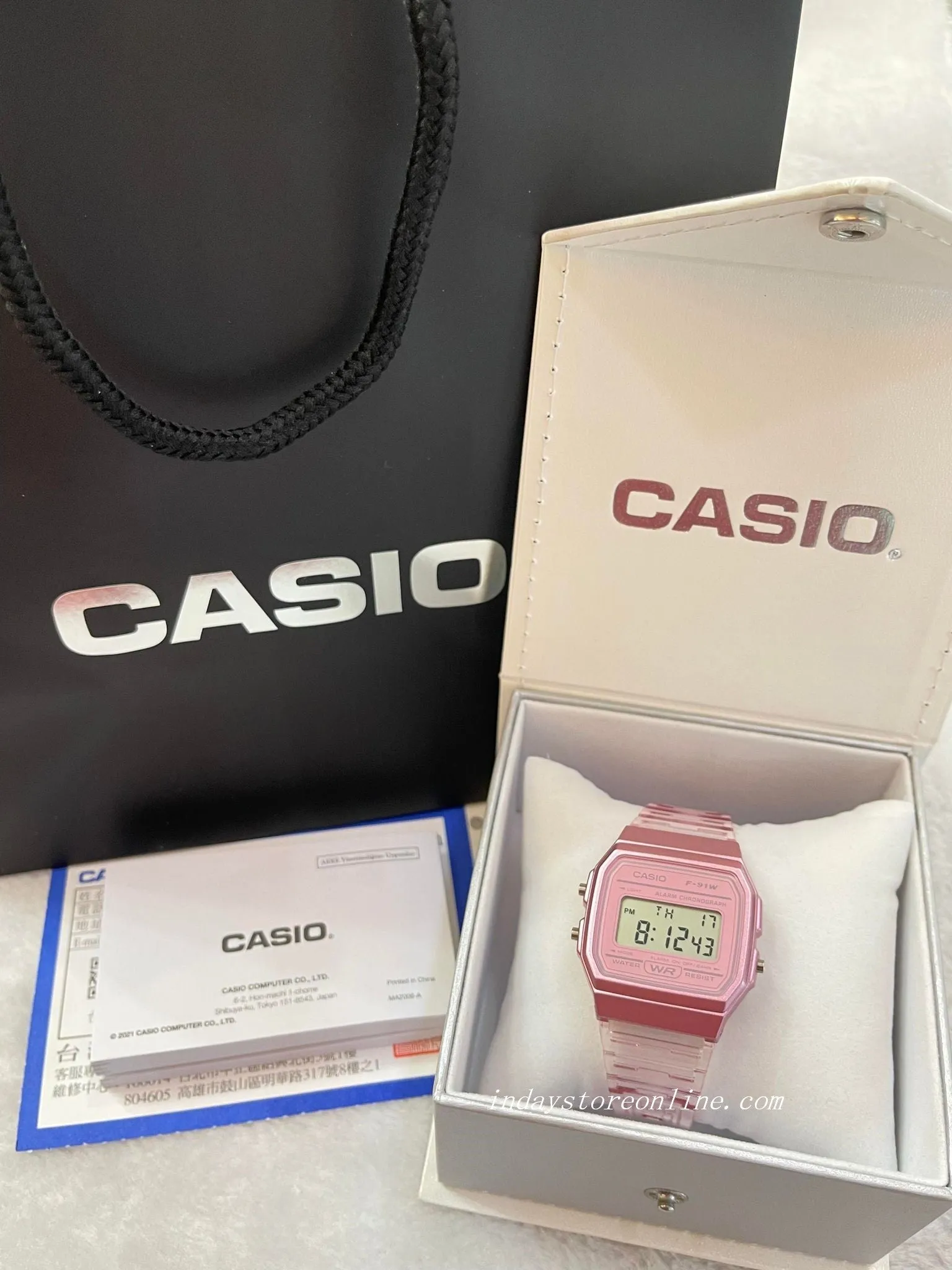 Casio Digital Women's Watch F-91WS-4 Digital Casual Design Resin Band Resin GlassBattery Life 7-Years
