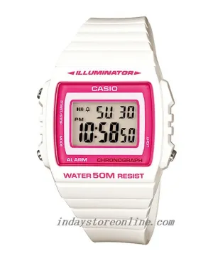 Casio Digital Women's Watch W-215H-7A2 Digital White Color Resin Band Resin Glass
