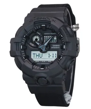 Casio G-Shock Analog Digital Eco Cloth Strap Black Dial Quartz GA-700BCE-1A 200M Men's Watch