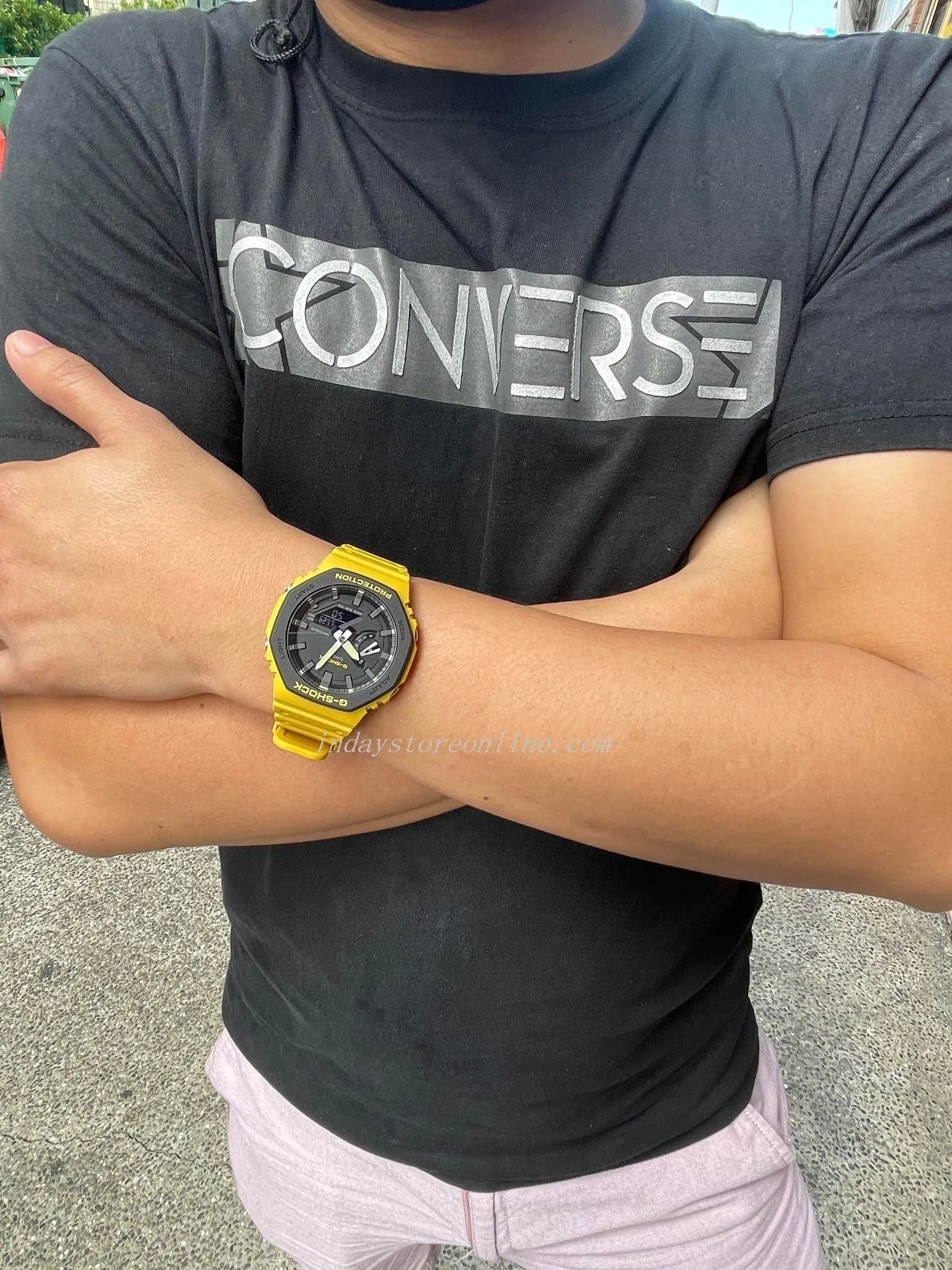 Casio G-Shock Men's Watch GA-2110SU-9A Analog-Digital GA-2100 Series Cool Matte Yellow Color Carbon Core Guard structure