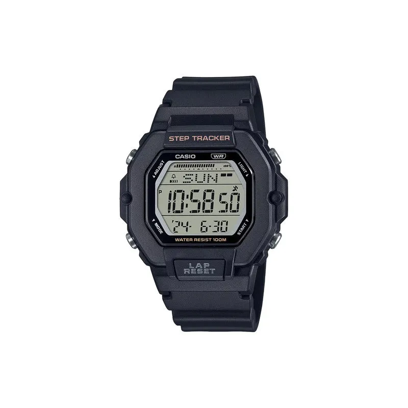 Casio LWS-2200H-1AV Women's Digital Watch with Step Tracker and Black Resin Band