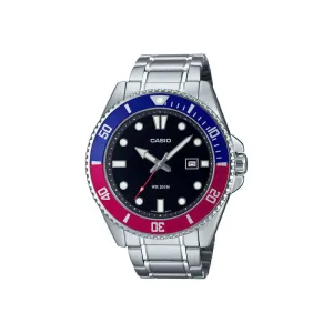 Casio MDV-107D-1A3V Men Analog Watch Silver Stainless Steel Strap