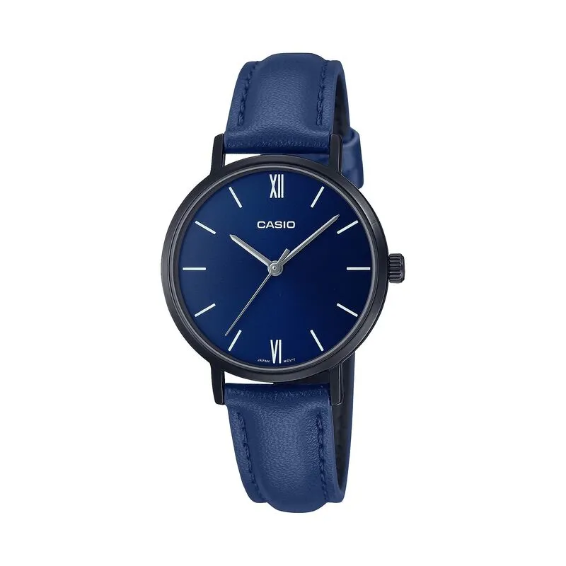 Casio Women's Analog Watch LTP-VT02BL-2A Blue Leather Watch Women