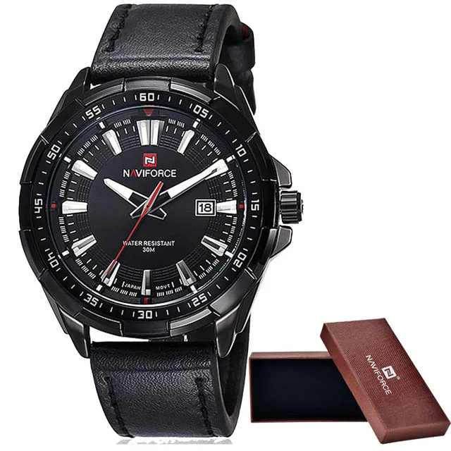 Casual Sport Watches Waterproof Leather Quartz Relogio Masculino