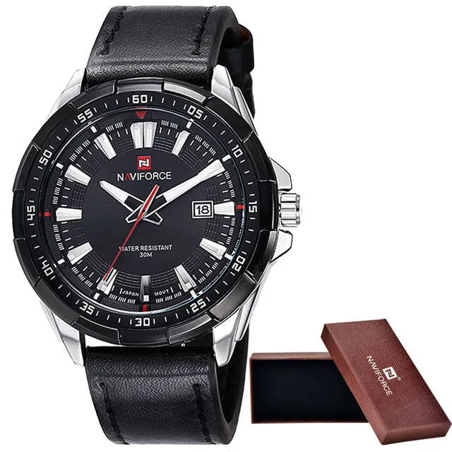 Casual Sport Watches Waterproof Leather Quartz Relogio Masculino
