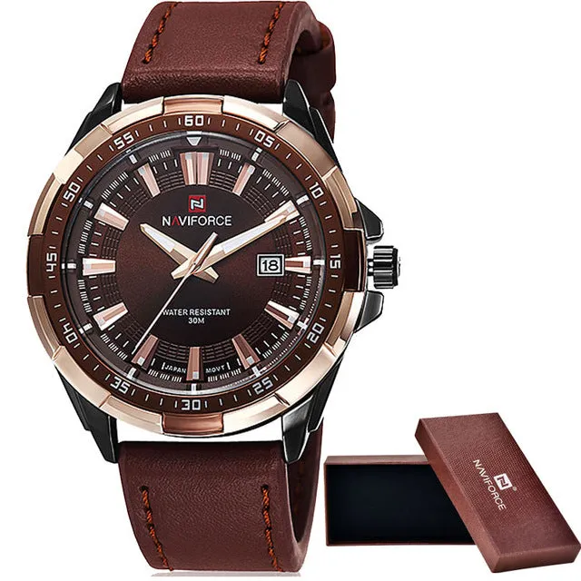 Casual Sport Watches Waterproof Leather Quartz Relogio Masculino