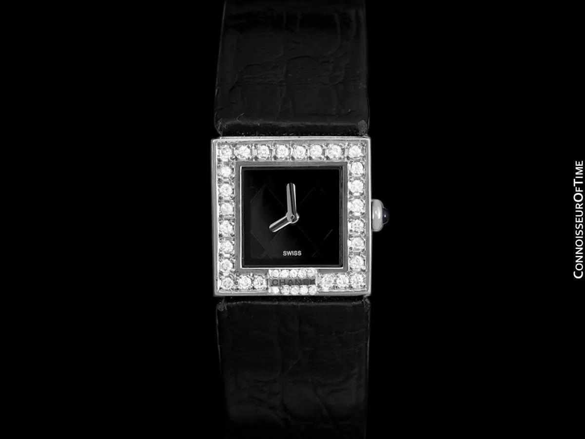 Chanel Matelasse Ladies Square Watch - Stainless Steel & Diamonds
