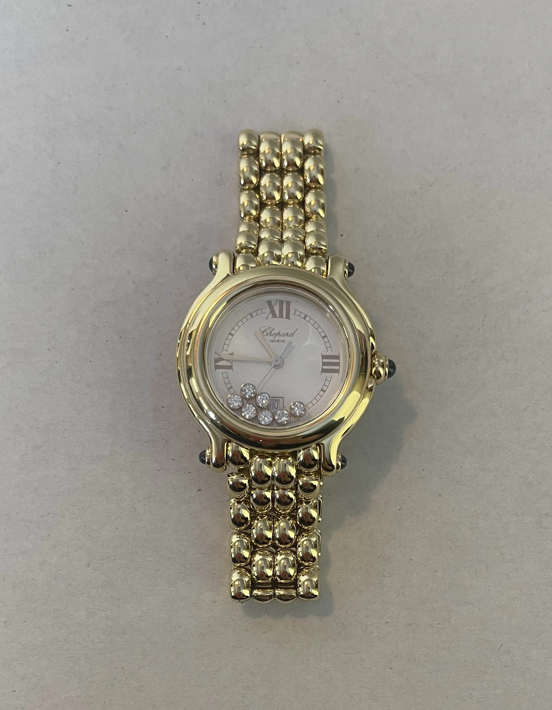 Chopard 18k Gold 32mm Happy Sport Watch w/ 7 Diamonds