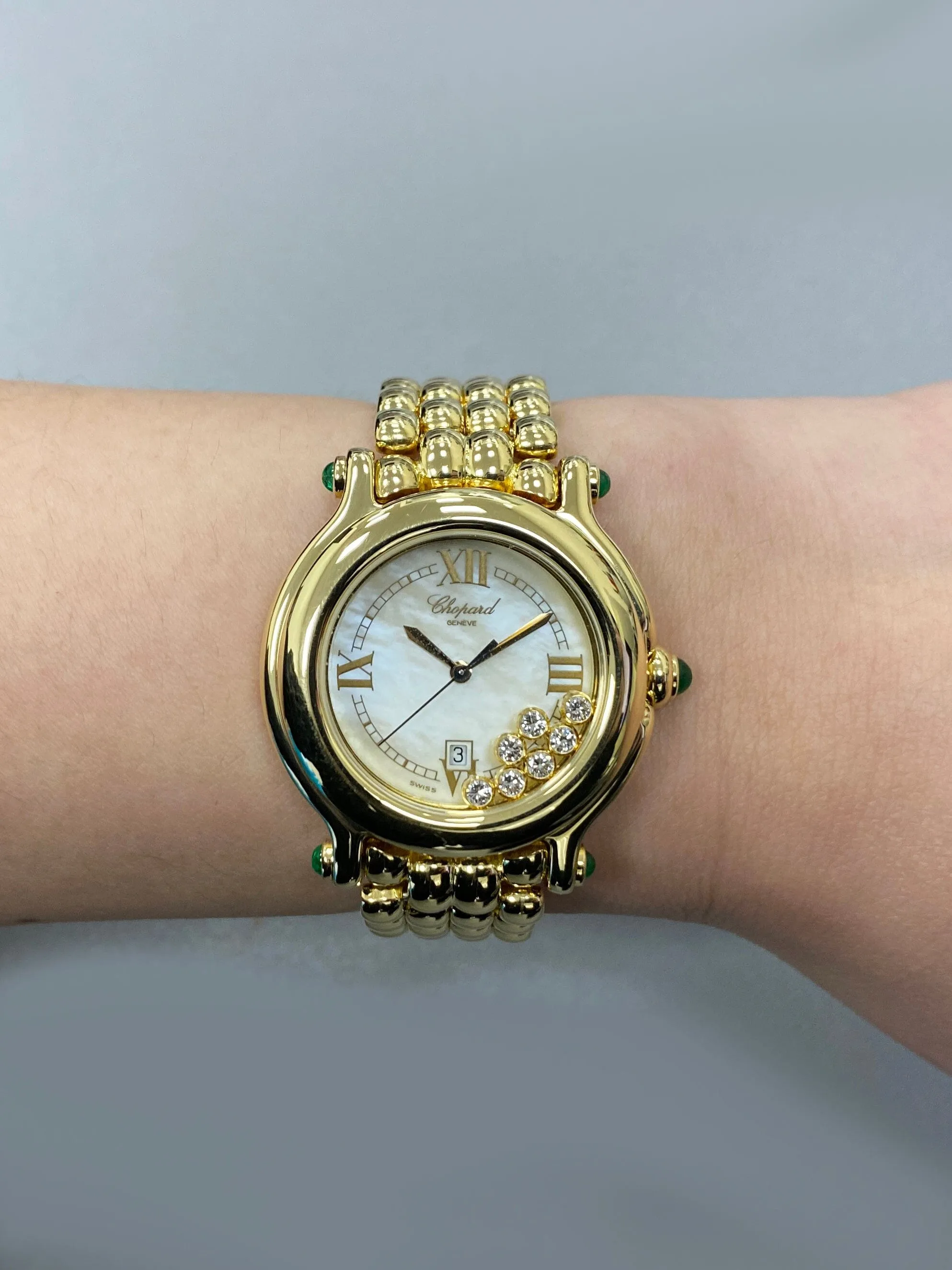Chopard Happy Sport 27/6137-22 MOP 18K Yellow Gold Ladies Watch