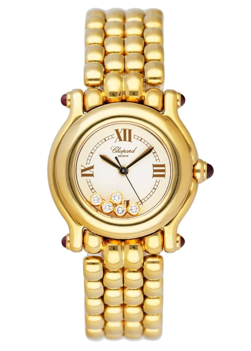 Chopard Happy Sport 27/6150-2 Diamond 18K Yellow Gold Ladies Watch