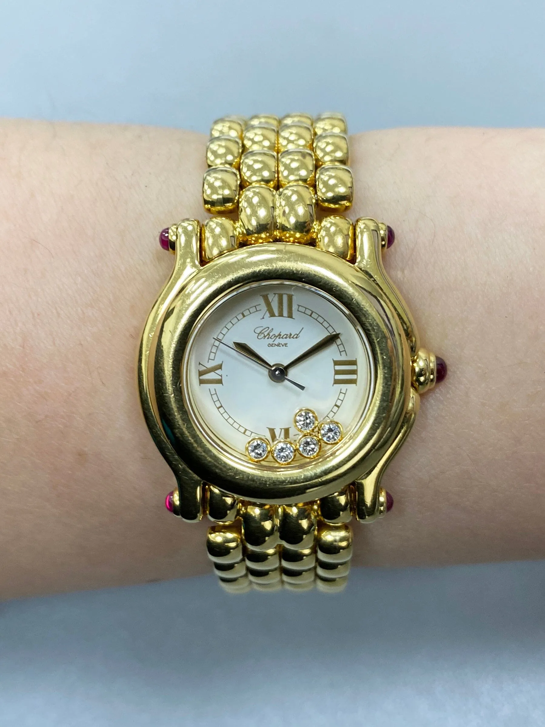 Chopard Happy Sport 27/6150-2 Diamond 18K Yellow Gold Ladies Watch