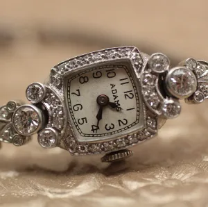 Circa 1920 Platinum & Diamond Ladies Watch