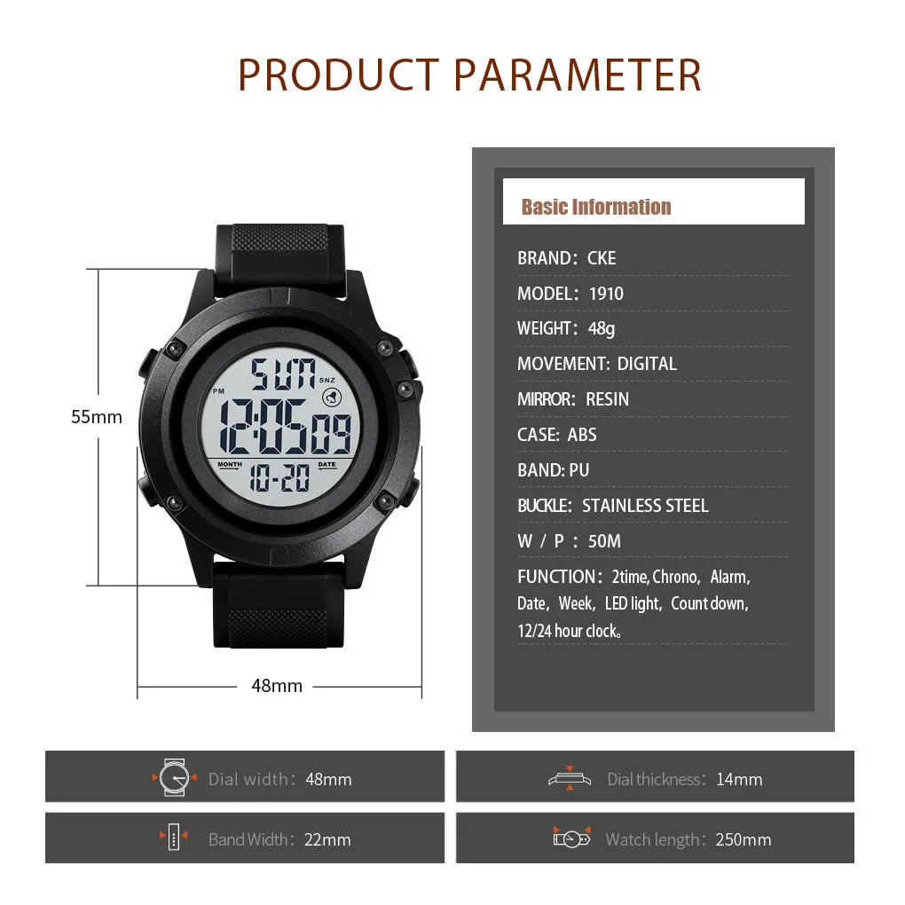 CKE 1910 Men's Digital Sports Watch