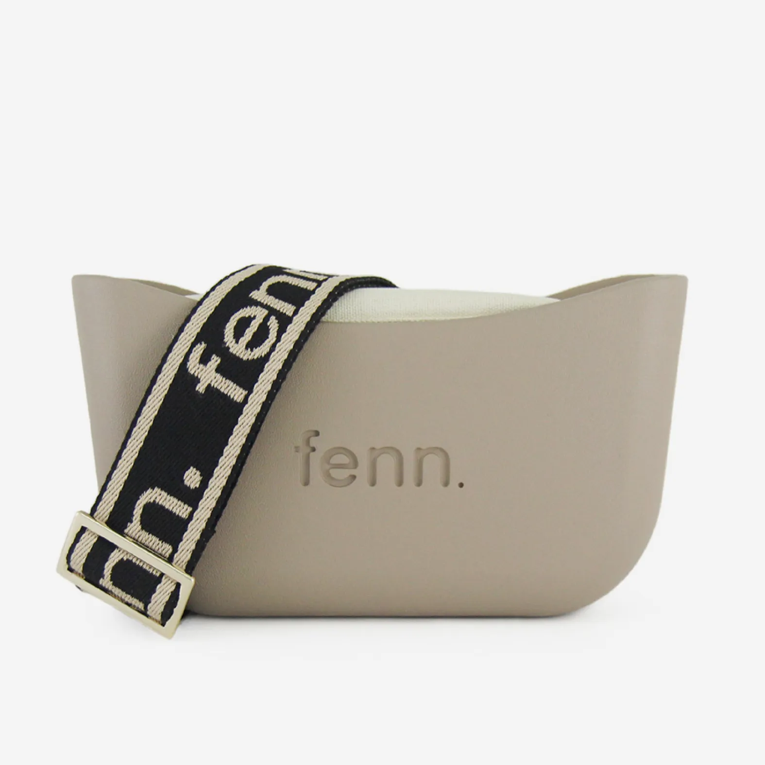 Classic Handbag - Stone - Beige Inner - Beige On Black Strap