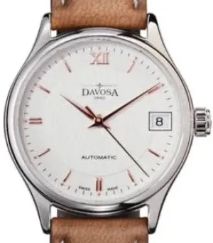 Classic Vegan Automatic Swiss-Made White Rose Gold Executive Watch 16618832v