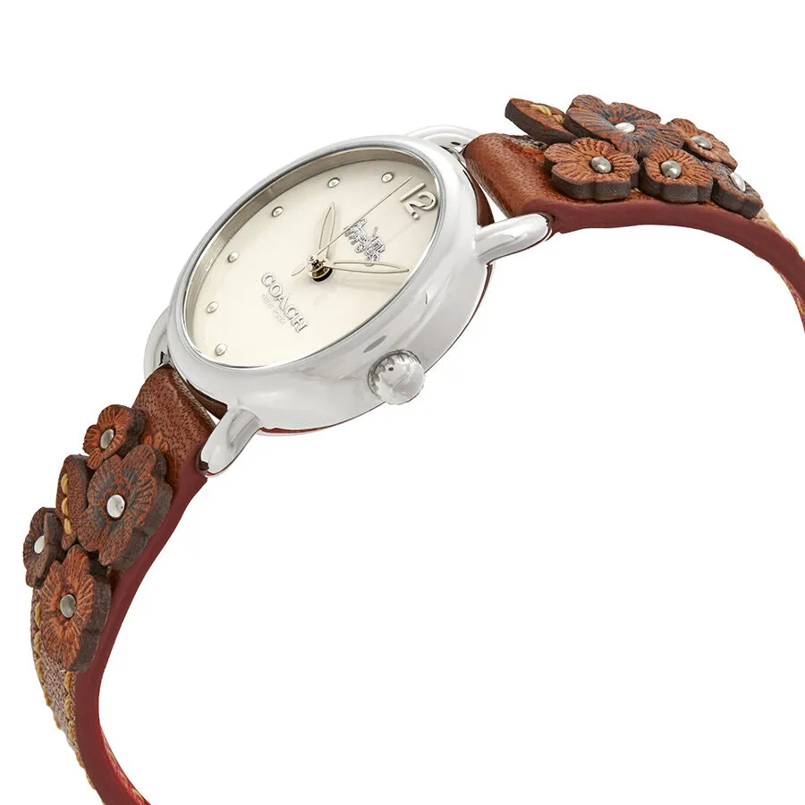 Coach Delancey Beige Dial Brown Leather Ladies Watch 14502761