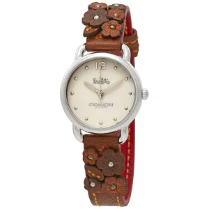 Coach Delancey Beige Dial Brown Leather Ladies Watch 14502761