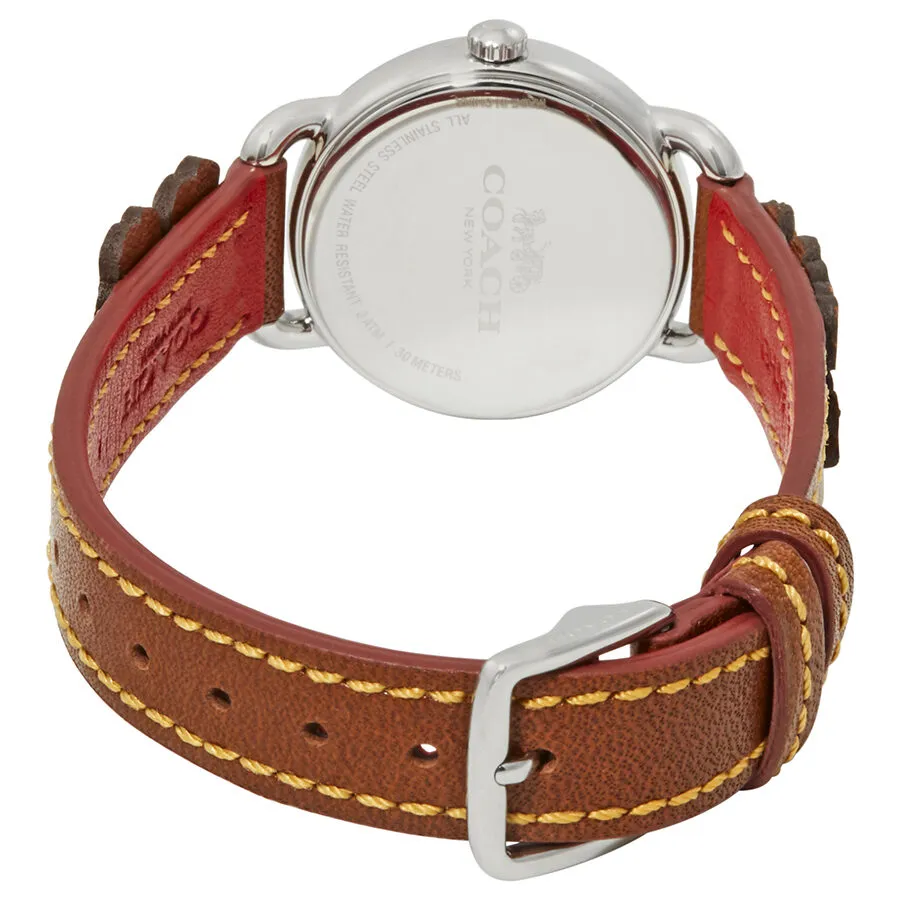 Coach Delancey Beige Dial Brown Leather Ladies Watch 14502761