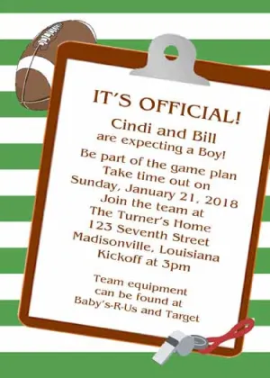 COACH'S CLIPBOARD CUSTOM INVITATION