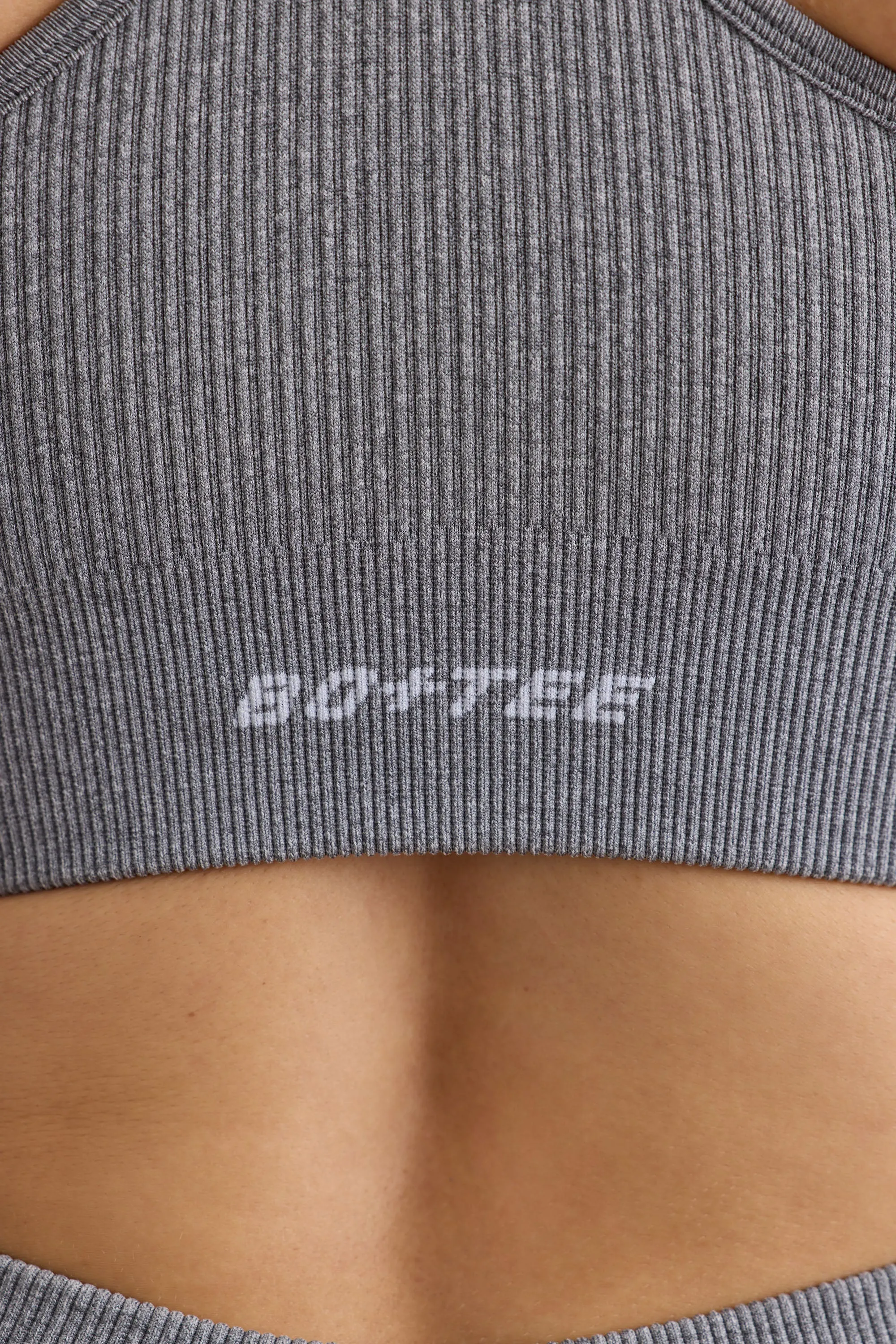 Concentrate - FlexiRib Wide Strap Sports Bra in Grey Melange
