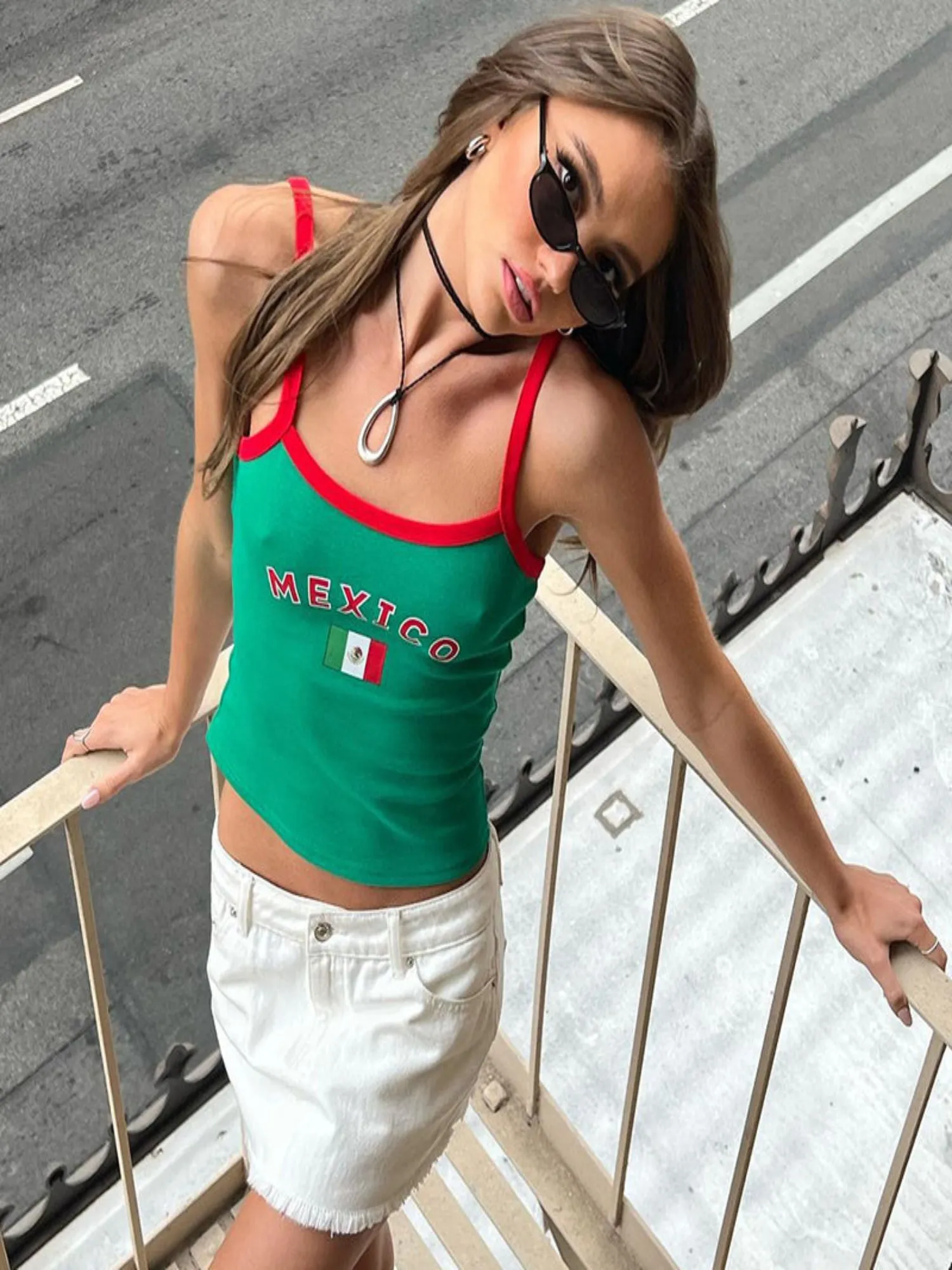 Contrast Strap Tank Top