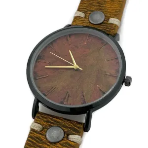 Copper Dial Watch with Leather Band