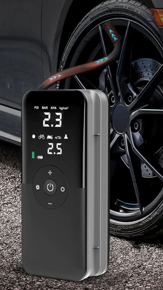 Cordless Portable Electric Tire Inflator for Car, Motocycle, Bicycle, Ball