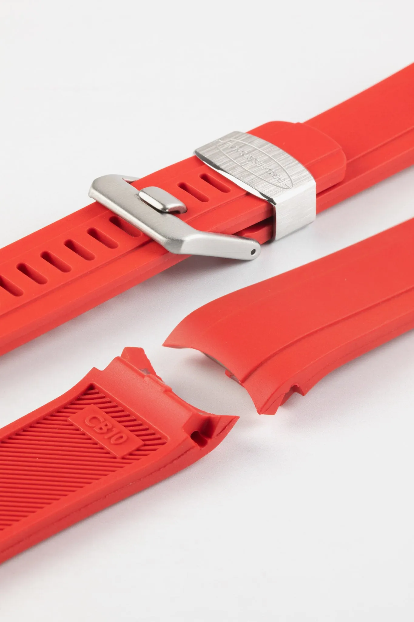 CRAFTER BLUE CB10 Rubber Watch Strap for Seiko 5 Sports Series – RED with Rubber & Steel Keepers