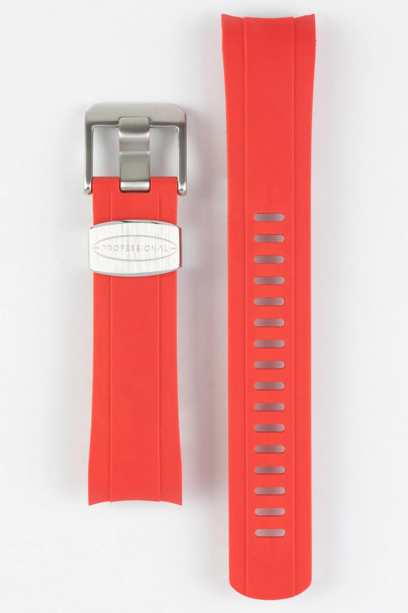 CRAFTER BLUE CB10 Rubber Watch Strap for Seiko 5 Sports Series – RED with Rubber & Steel Keepers