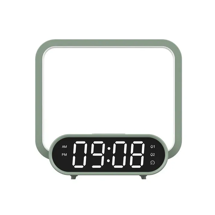 Crony F10 Wireless Charging Desk Lamp with Alarm Clock Touch Desk dimmable LED digital alarm clock light for Home Office