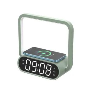 Crony F10 Wireless Charging Desk Lamp with Alarm Clock Touch Desk dimmable LED digital alarm clock light for Home Office