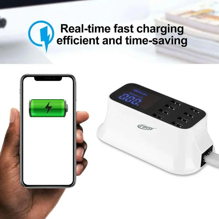 Crony YC-CDA19 8-Port USB Charger Adapter Desktop Wall Charger Smart LED Display