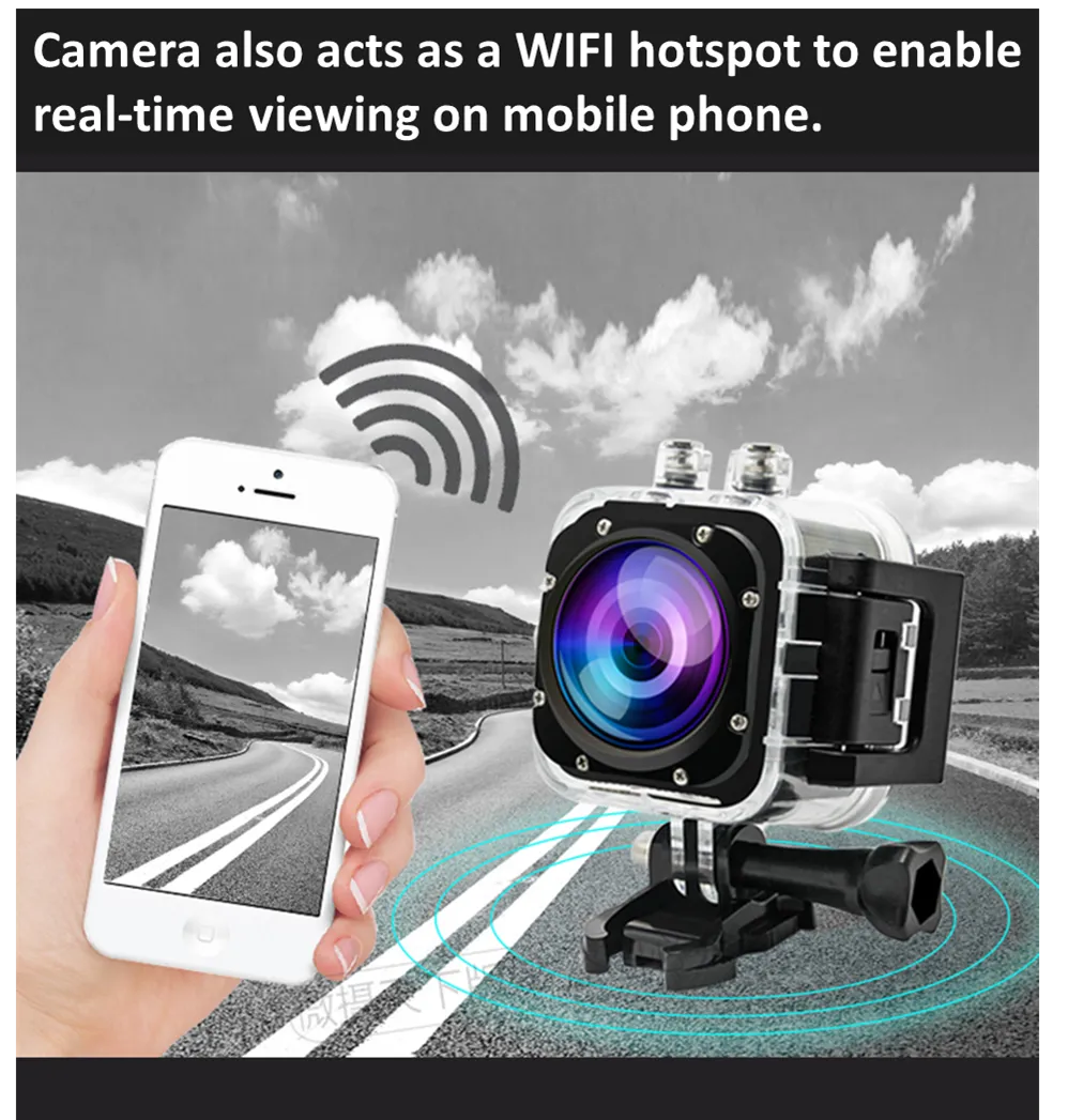 Cube 360S 360 Degree Waterproof Panoramic Sports Camera with WIFI
