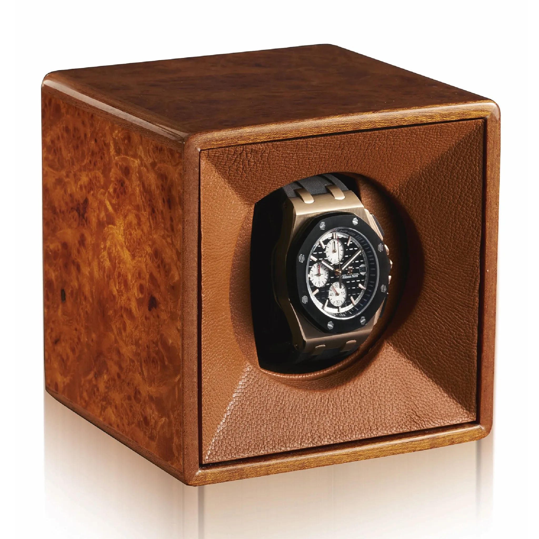Cube Leather Watch Box | Agresti Tempo Unicco Rosso