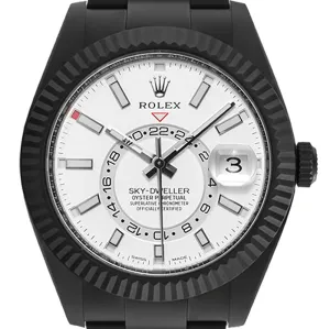 Custom Black PVD Rolex Sky-Dweller Steel White Dial 326934