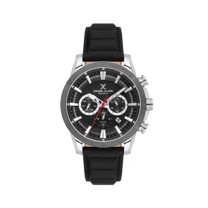 Daniel Klein Exclusive Men's Chronograph Watch Black Genuine Leather  DK.1.14006