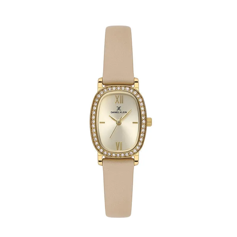 Daniel Klein Premium Women's Analog Watch Beige Genuine Leather  DK.1.13943
