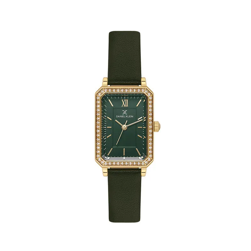 Daniel Klein Premium Women's Analog Watch Green Genuine Leather  DK.1.13971
