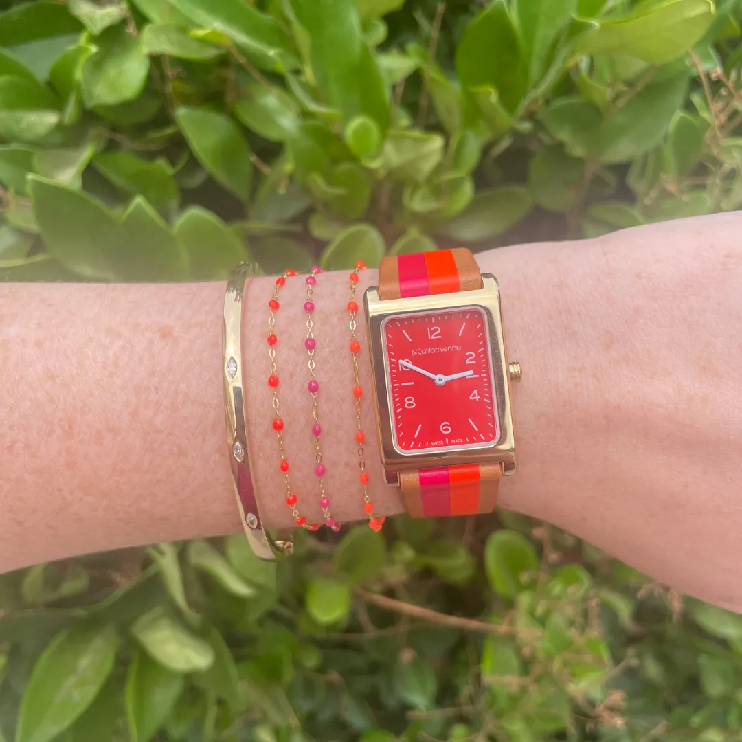 Daybreak Watch in Hot Pink and Orange