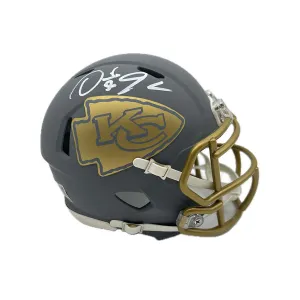 Derrick Johnson Signed Kansas City Chiefs Signed SLATE Mini Helmet